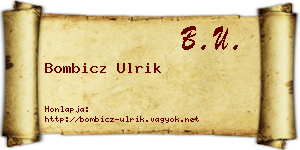 Bombicz Ulrik névjegykártya